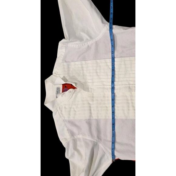 Vintage Hong Kong Hilton Hotel Custom Shirt French Cuff Elegant Tailor White Red - Picture 8 of 10